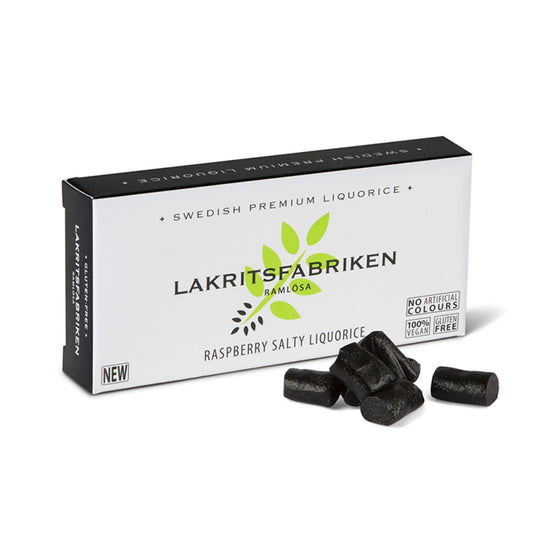 Lakritsfabriken Raspberry – Soft Flavoured Black Salt Liquorice - 40g