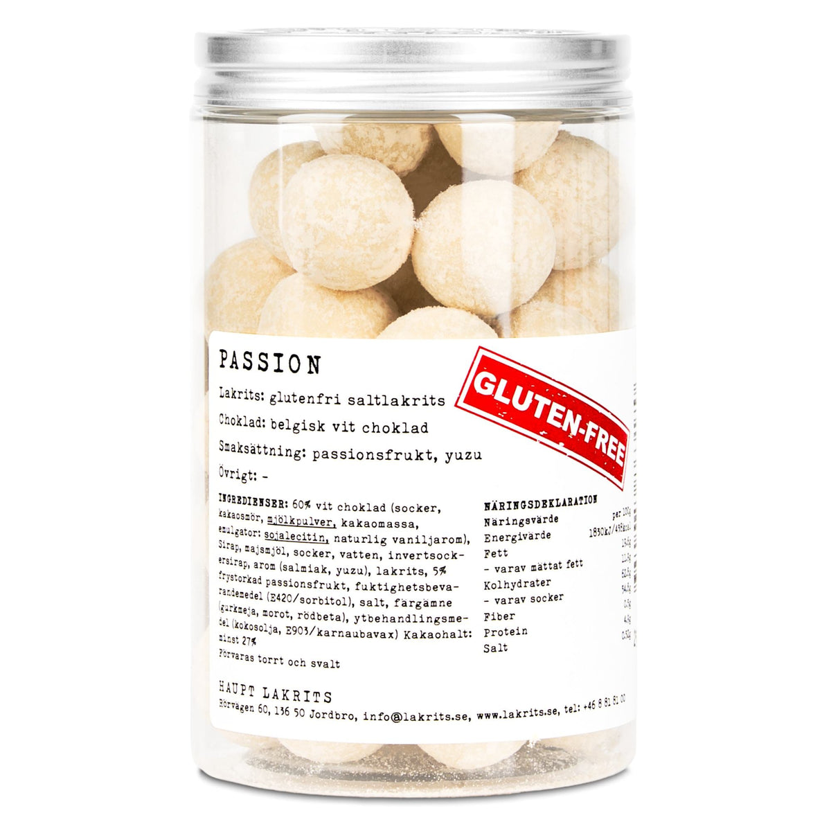 Haupt Lakrits Passion – Salt Liquorice, Creamy White Chocolate & Passion Fruit (GF)
