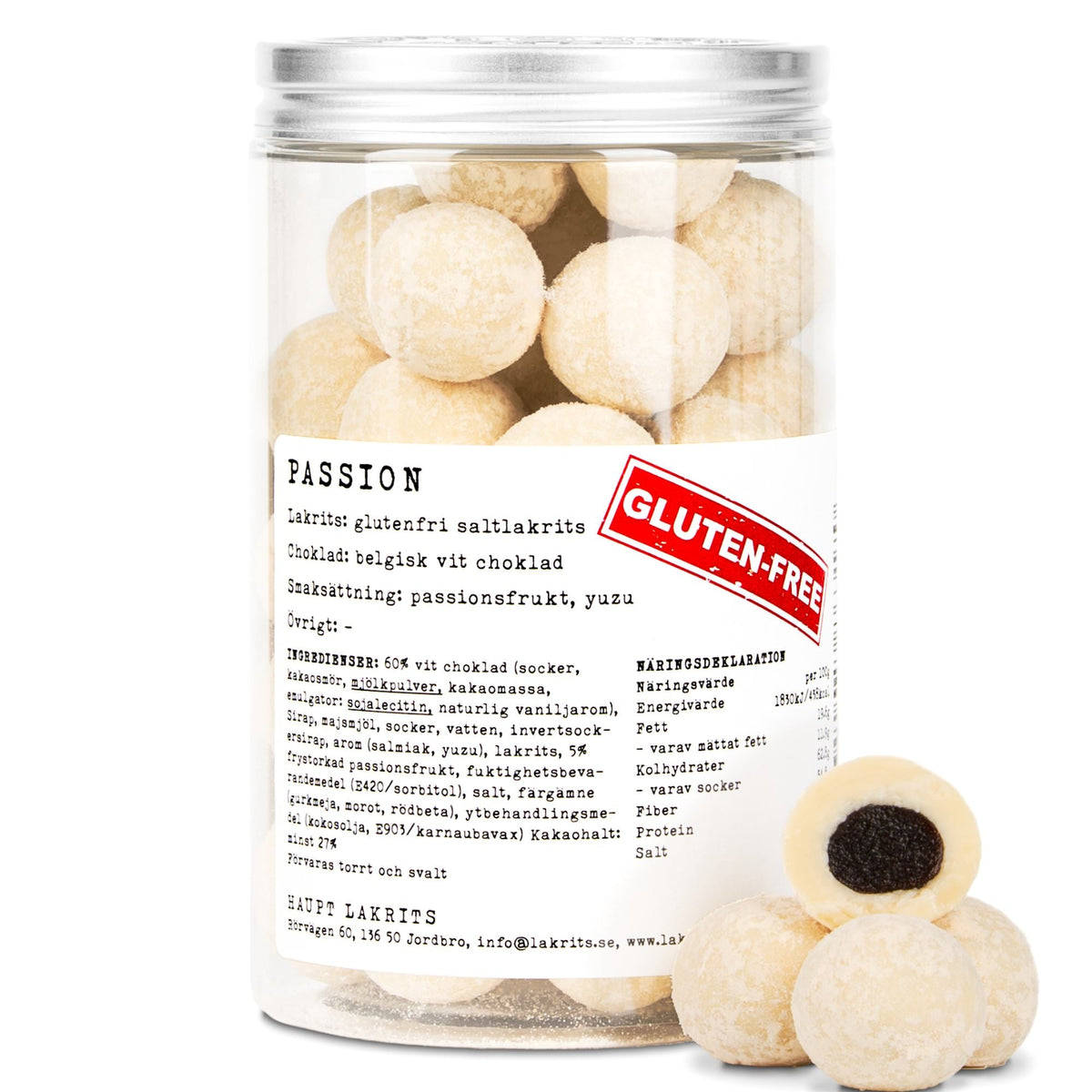 Haupt Lakrits Passion – Salt Liquorice, Creamy White Chocolate & Passion Fruit (GF)