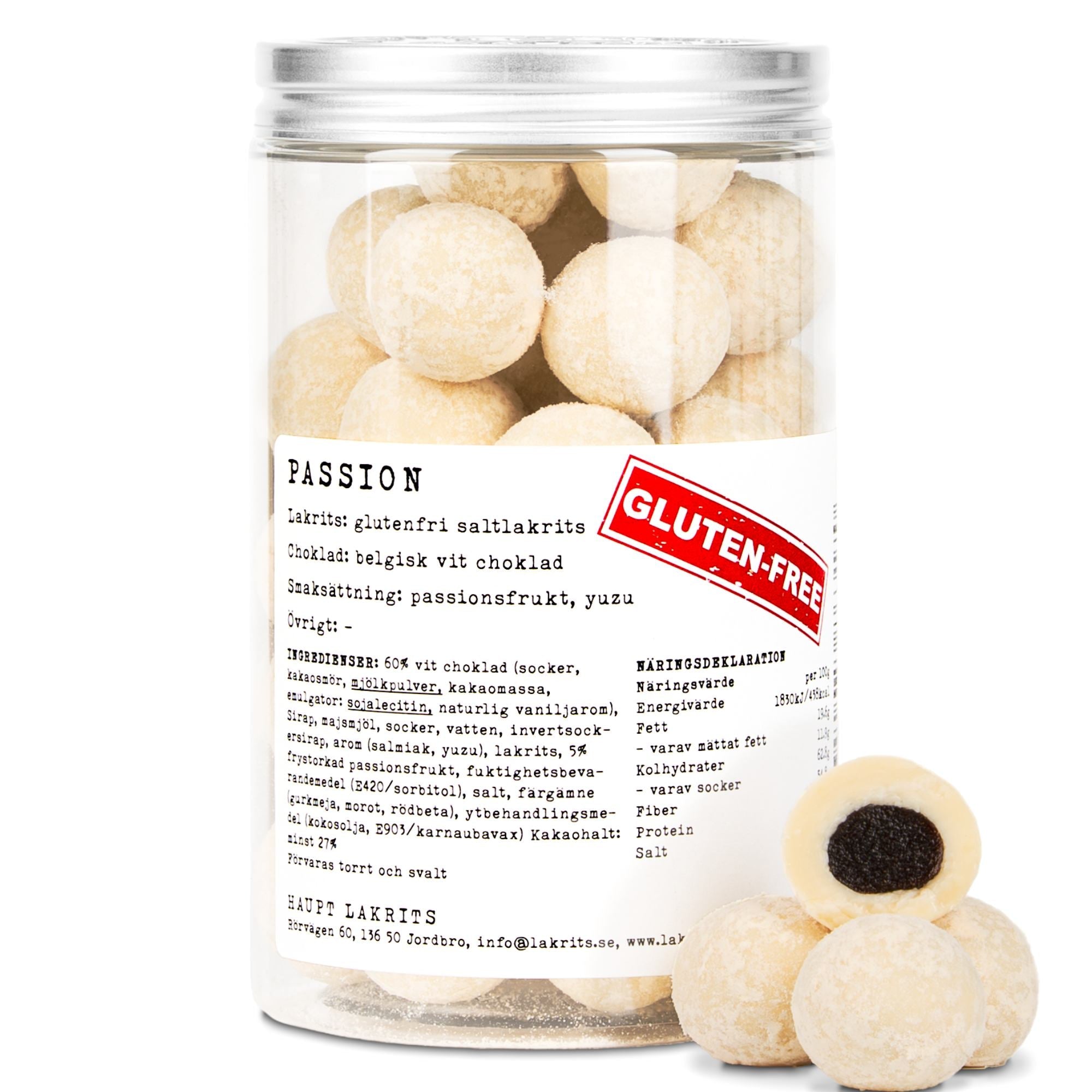 Haupt Lakrits Passion – Salt Liquorice, Creamy White Chocolate & Passion Fruit (GF)