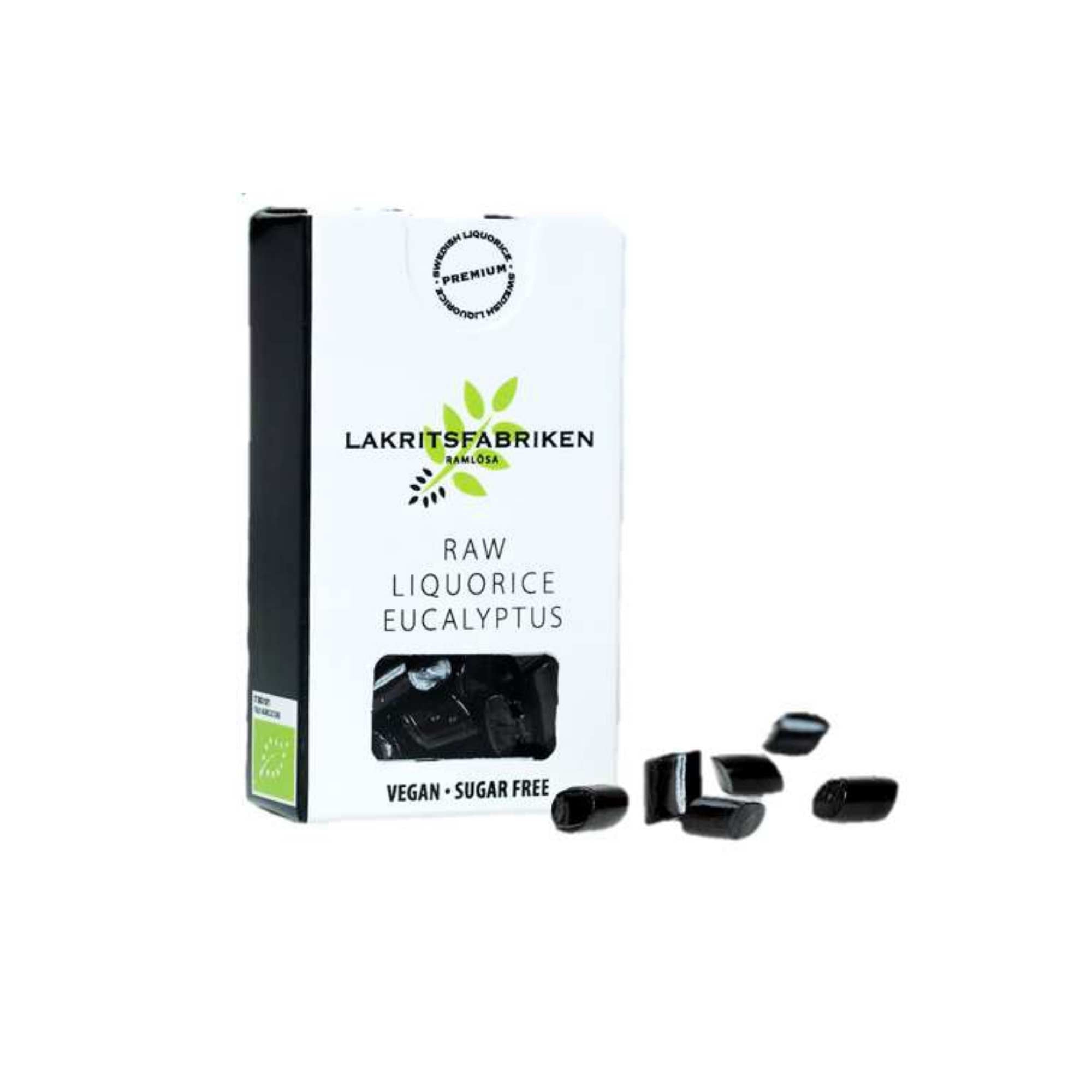 Lakritsfabriken Eucalyptus Raw Pure Black Sugar Free Liquorice - 25g