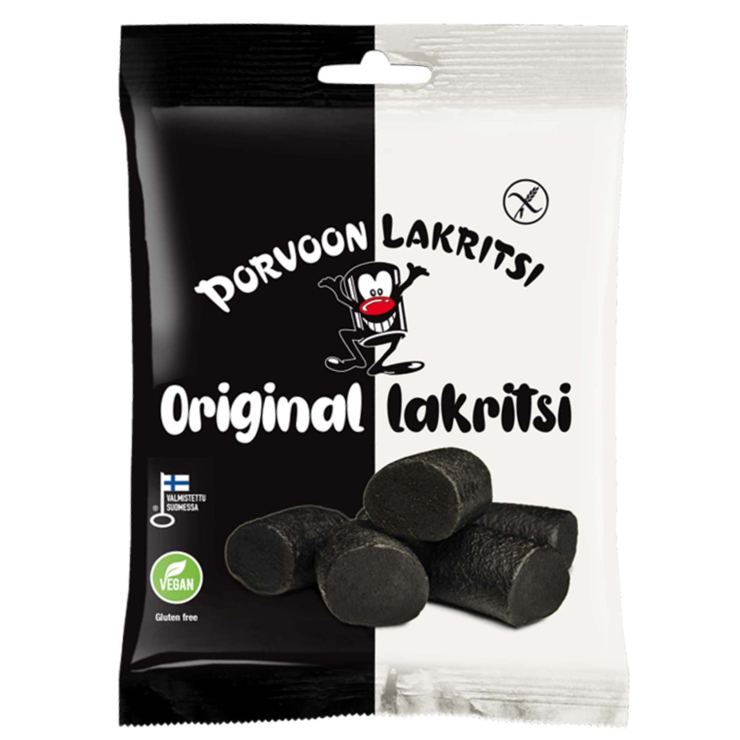 Porvoon Lakritsi Original - Vegan & gluten Free Sweet Black Liquorice - 150g
