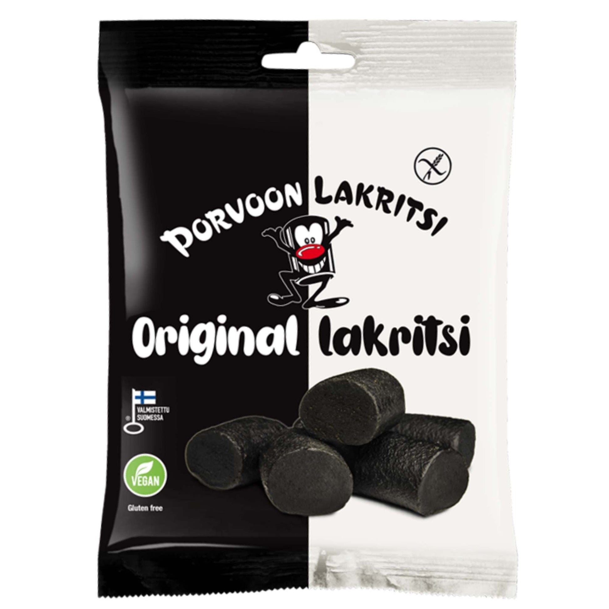 Porvoon Lakritsi Original - Vegan & gluten Free Sweet Black Liquorice - 150g